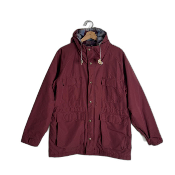 Vintage L.L. Bean Baxter State Parka Womens Large Burgundy Wool Lined USA 90s - Picture 1 of 10
